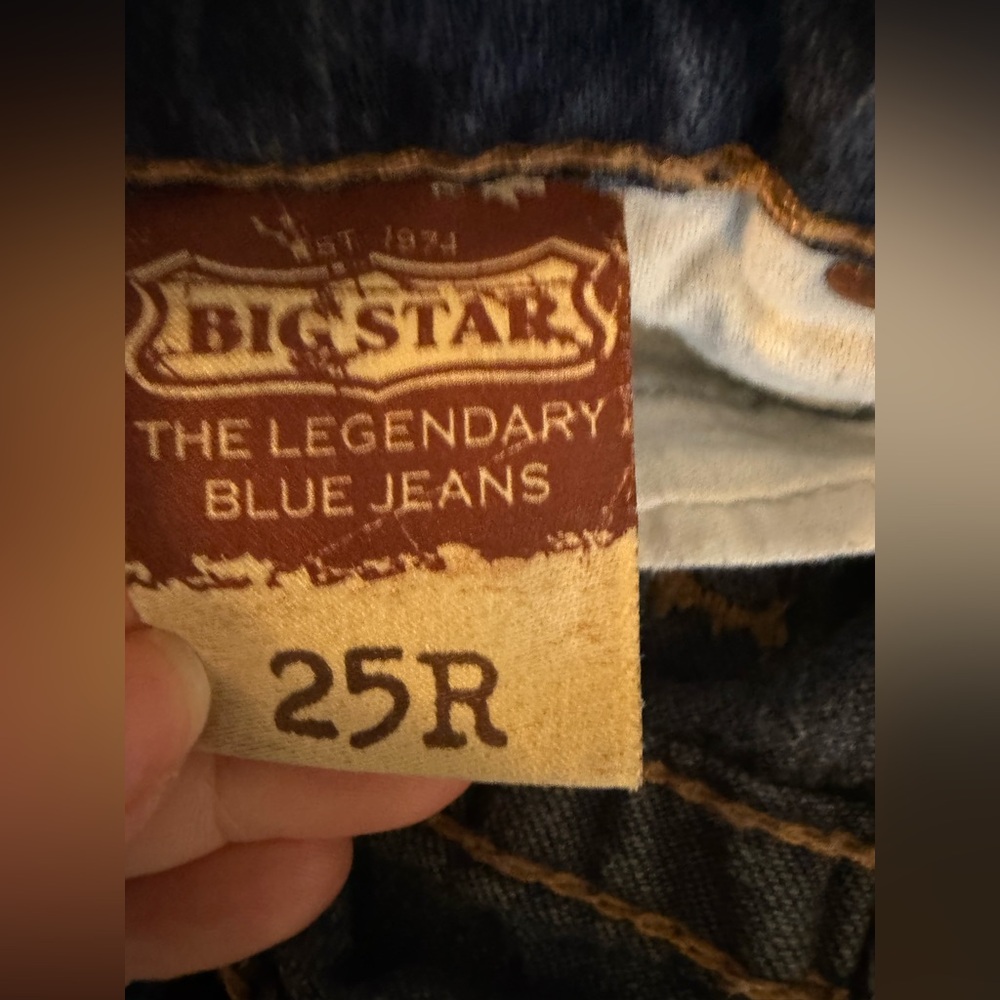 Big Star Casey Low Rise  Dark Blue Boot Cut Jeans Size 25r - Picture 9 of 13
